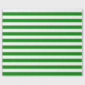 Großes Grünes und Weiß Stripes Packpapier (Flach)