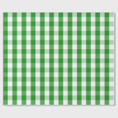 Großes grünes und weißes Gingham-Packpapier Geschenkpapier (Flach)