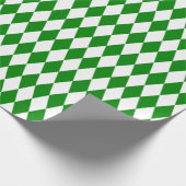 Grosses grünes und weißes Harlequin-Umschlagpapier Geschenkpapier (Ecke)