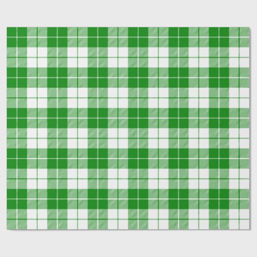 Grosses, grünes und weißes Kariertes Muster Geschenkpapier (Flach)