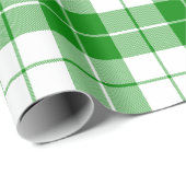 Grosses, grünes und weißes Kariertes Muster Geschenkpapier (Rolleneckpunkt)