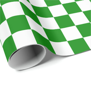 Großes grünes und weißes Karo-Verpackungs-Papie Geschenkpapier