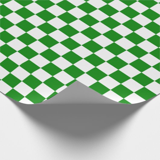 Großes grünes und weißes Karo-Verpackungs-Papier Geschenkpapier (Ecke)