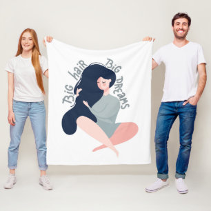 Großes Haar-große Träume Fleecedecke