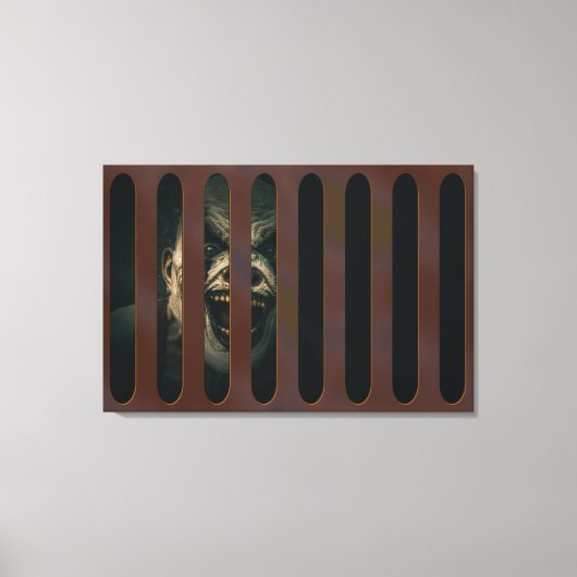 Grosses Halloween Beängstigend Clown im Sturmgrate Leinwanddruck (Vorderseite)