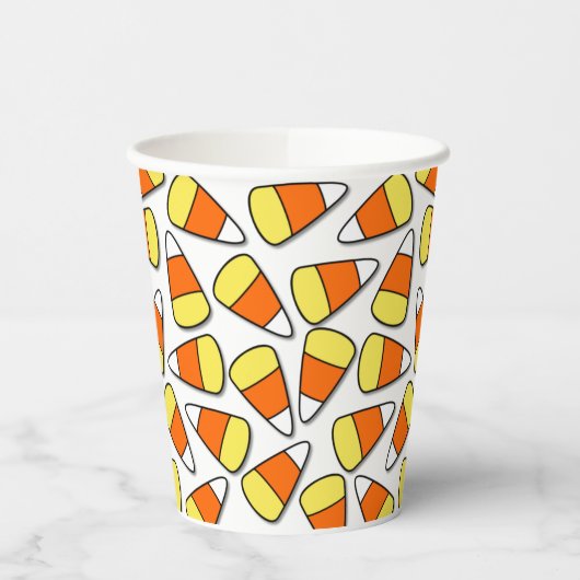 Grosses Halloween-Gelb-Orange und Weißkernmehl Pappbecher (Links)