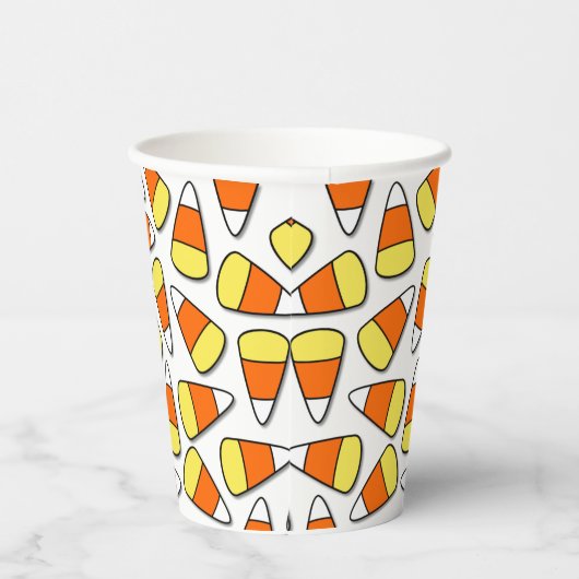 Grosses Halloween-Gelb-Orange und Weißkernmehl Pappbecher (Rechts)