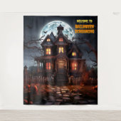 Grosses Halloween-Spuk Haus - Hintergrund Wandteppich (Vorderseite)