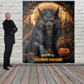 Grosses Halloween-Werwolf-Szenario Wandteppich