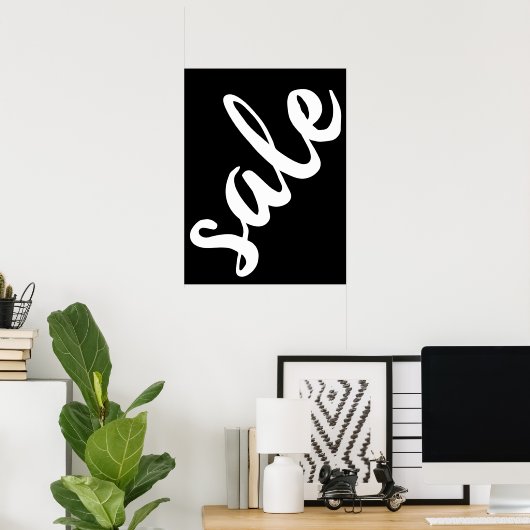 Grosses Handelszeichen, 18x24 Schwarz und Weiß Ver Poster (Heimbüro)