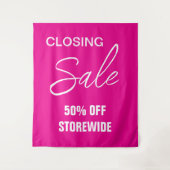 Grosses Handelszeichen, rosa Verkaufszeichen, Verk Wandteppich (Vorderseite)