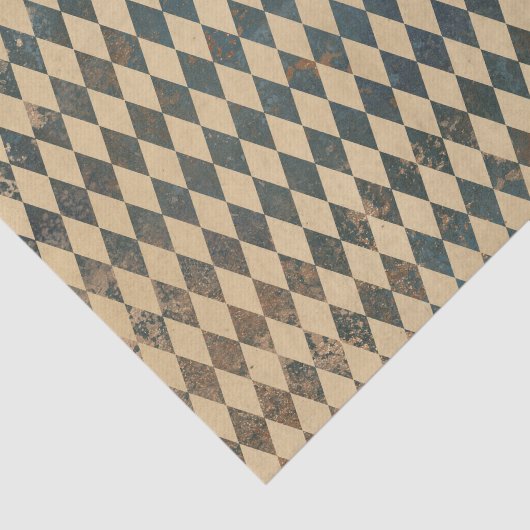 Grosses Harlequin Diamond Muster Seidenpapier (Ausschnitt)