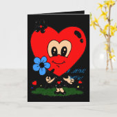 GROSSES HAUPTherz Romance! Gruß Karte (Gelbe Blume)