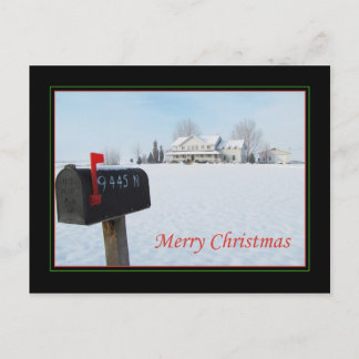 Großes Haus auf dem Grasland-Weihnachten Feiertagspostkarte