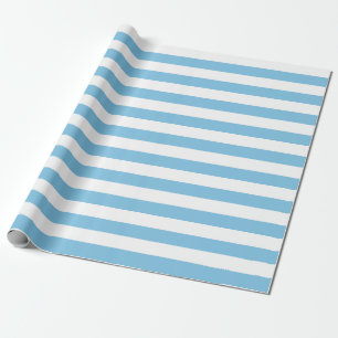 Großes hellblaues und Weiß Stripes Packpapier