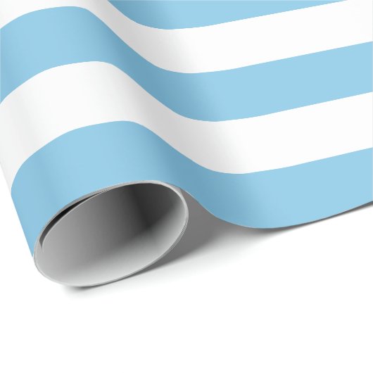 Großes hellblaues und Weiß Stripes Packpapier (Rolleneckpunkt)