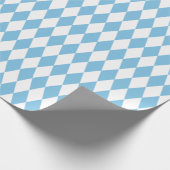 Grosses hellblaues und weißes Harlequin Geschenkpapier (Ecke)