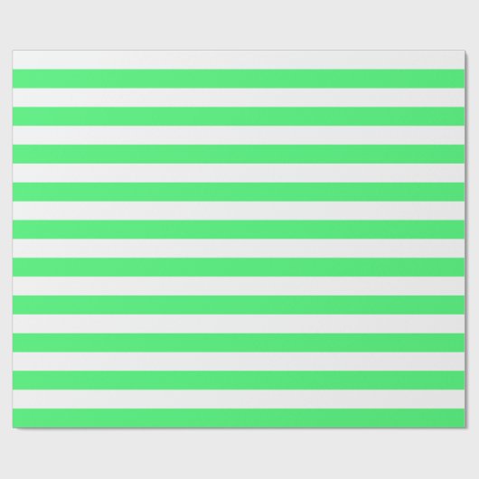 Großes hellgrünes und Weiß Stripes Packpapier (Flach)