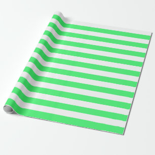 Großes hellgrünes und Weiß Stripes Packpapier