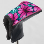 Grosses, hellrosa Blume Muster Golf Headcover (3/4 Vorderseite)