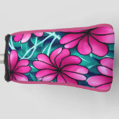Grosses, hellrosa Blume Muster Golf Headcover (Vorderseite)