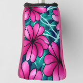 Grosses, hellrosa Blume Muster Golf Headcover (Rotieren 90)
