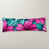 Grosses, hellrosa Blume Muster Seitenschläferkissen (Rückseite)