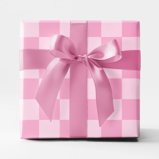 Großes hellrosa kariertes Muster Geschenkpapier