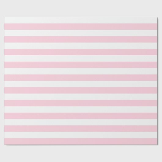 Großes hellrosa und Weiß Stripes Packpapier (Flach)