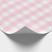 Großes hellrosa und weißes Gingham-Packpapier Geschenkpapier (Ecke)