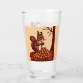 🐿️ Großes Herbst-Eichhörnchen-Glas – Becher Glas (Rückseite)