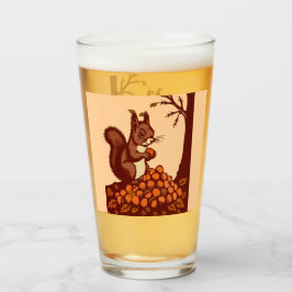 🐿️ Großes Herbst-Eichhörnchen-Glas – Becher Glas
