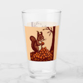 🐿️ Großes Herbst-Eichhörnchen-Glas – Becher Glas (Vorderseite)