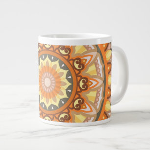 Großes Herbst-Mandala-Warm-Cozy-Herbst-Designmuste Jumbo-Tasse