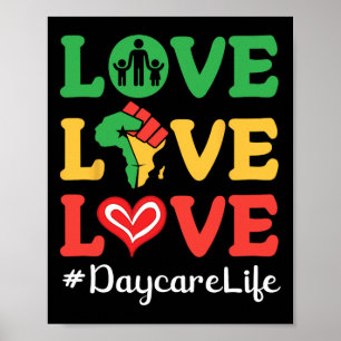 Großes Herz Afrika Karte erhobene Faust Liebe Lieb Poster