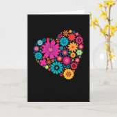 Großes Herz aus farbigen Blume Karte (Gelbe Blume)