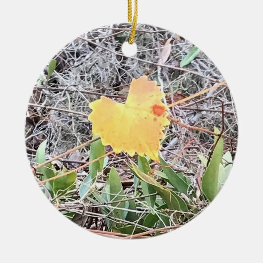 Großes Herz-Blatt mit personalisierter Verzierung Keramik Ornament (Vorne)