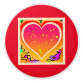 GROSSES HERZ KERAMIKKNAUF (Vorderseite)