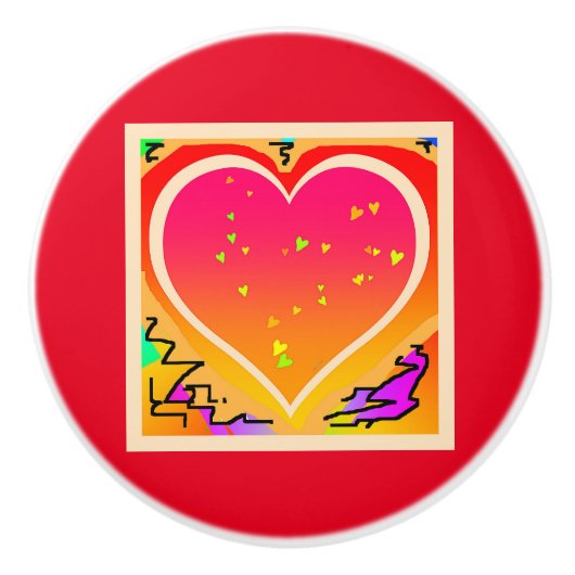 GROSSES HERZ KERAMIKKNAUF (Vorderseite)