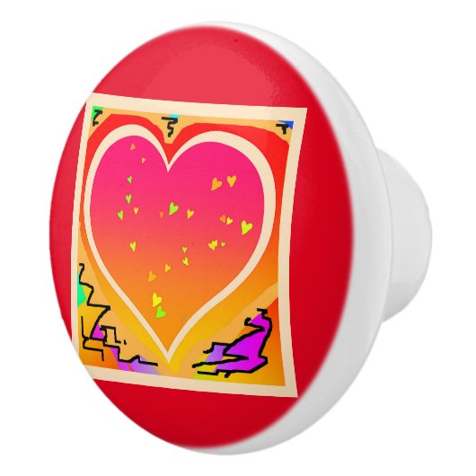 GROSSES HERZ KERAMIKKNAUF (Rechts)