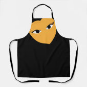 Grosses Herz mit Augen auf schwarzer Schürze (Vorderseite)