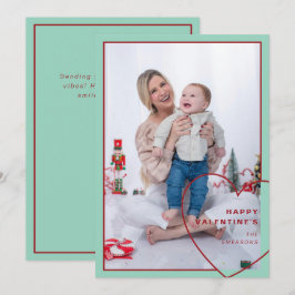 Großes Herz mit moderner Design-Fotokarte Feiertagskarte