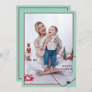 Großes Herz mit moderner Design-Fotokarte Feiertagskarte