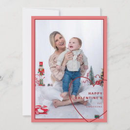 Großes Herz mit moderner Design-Fotokarte Feiertagskarte