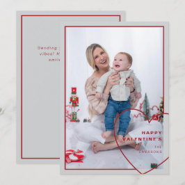 Großes Herz mit moderner Design-Fotokarte Feiertagskarte