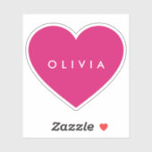 Großes Herz mit Namenskonturaufkleber Aufkleber (Blatt)