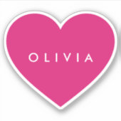 Großes Herz mit Namenskonturaufkleber Aufkleber (Vorderseite)