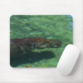 großes Hippo-Schwimmen unter Wasser, Mousepad (Mit Mouse)