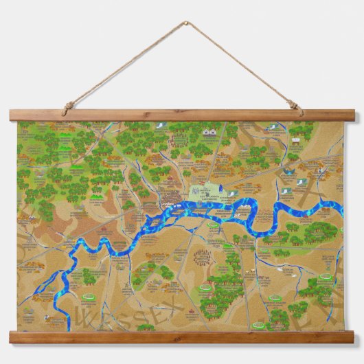 Großes historisches Londoner Tapestry Wandteppich Mit Holzrahmen (Vorne)