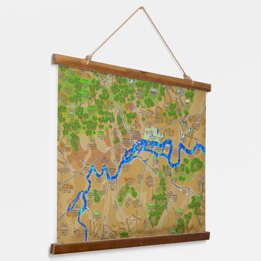 Großes historisches Londoner Tapestry Wandteppich Mit Holzrahmen (Gewinkelt)